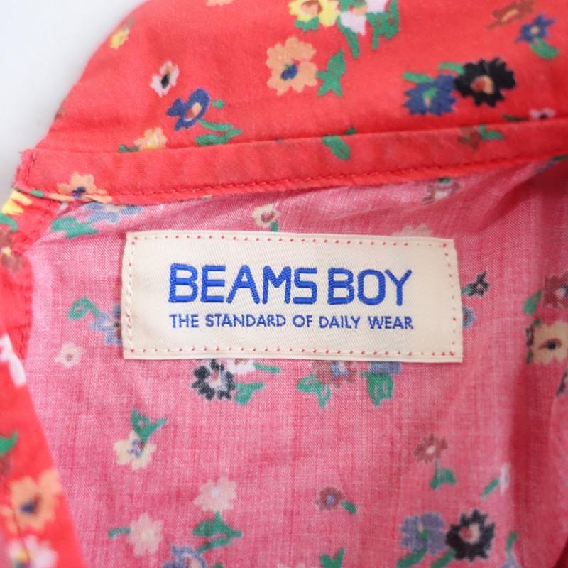 BEAMS BOY（ビームス ボーイ） *コットンフリルカラー花柄ブラウス*綿 