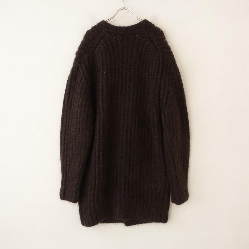 BEAMS ダークブラウン Vネック モヘアカーディガン BEAMS ダークブラウン Vネック モヘアカーディガン カーディガン