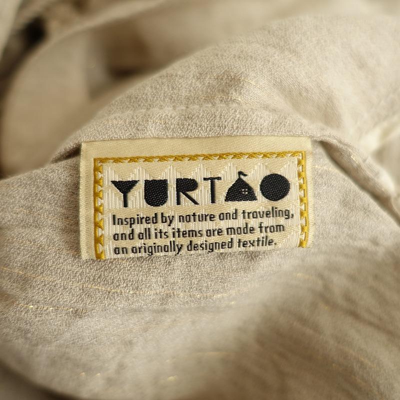 美品】ユルタオ YURTAO *金ラメストライプカシュクールワンピース*M