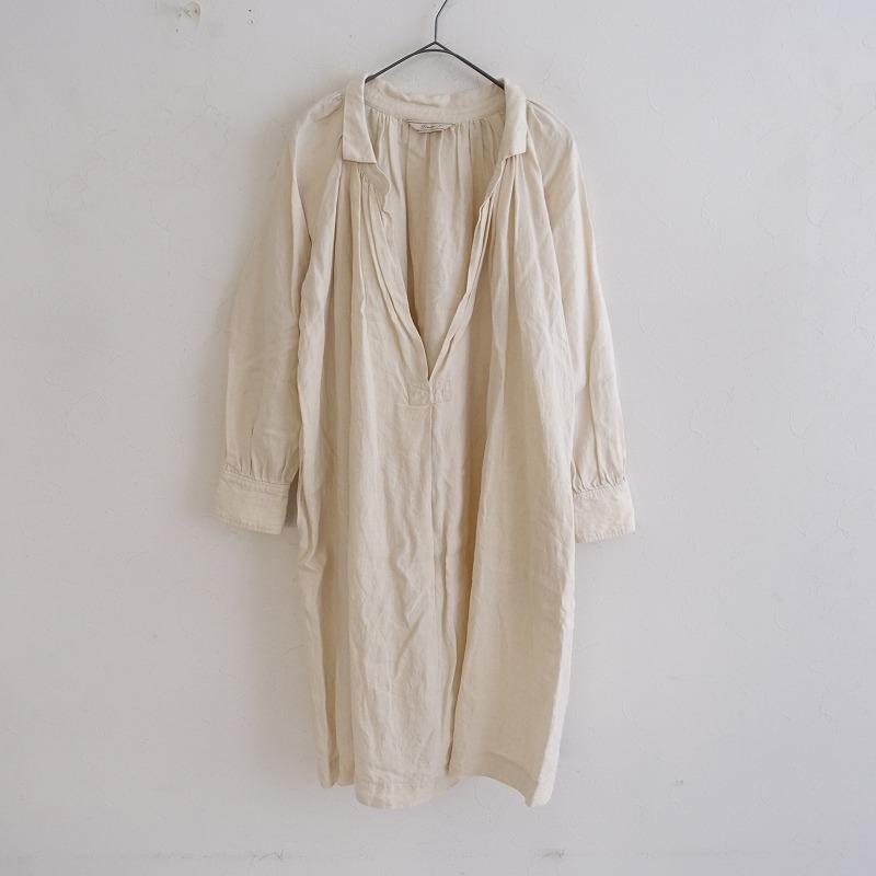 リゼッタ Lisette *リネンスキッパーワンピース*ベージュ長袖ロング 