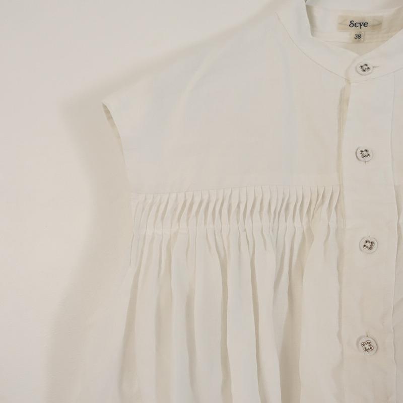 Scye（サイ） 【定価3.5万】サイ *リネンピンタックスリーブレスシャツ