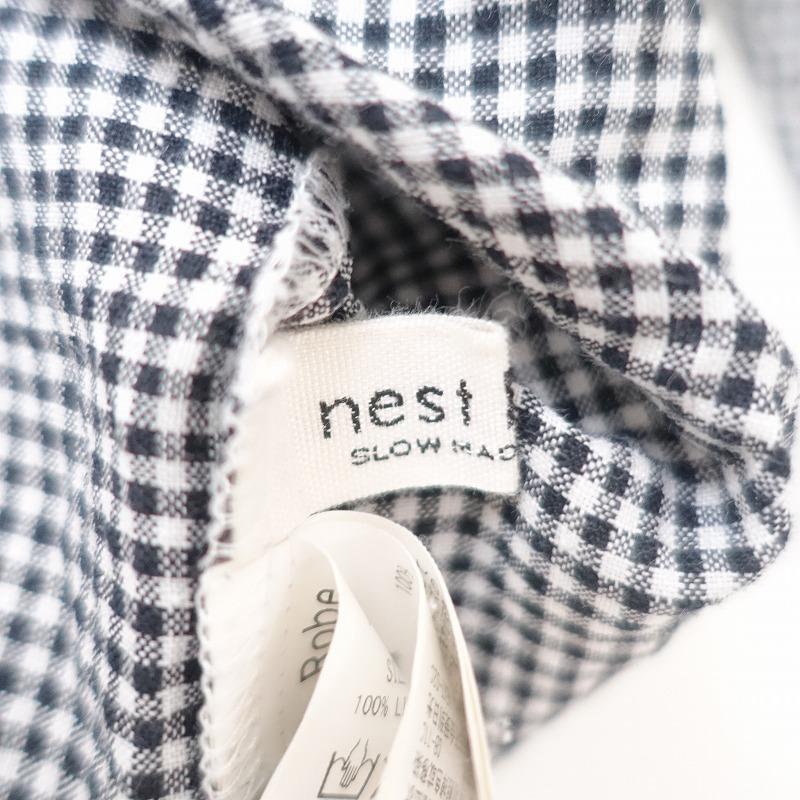 nest Robe 【定価1.7万】ネストローブ *先染めリネンフリル nest Robe 【定価1.7万】ネストローブ *先染めリネンフリル