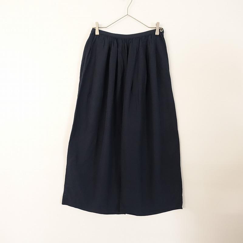 リゼッタ Lisette *コットンギャザーワイドパンツ*36ネイビー無地 