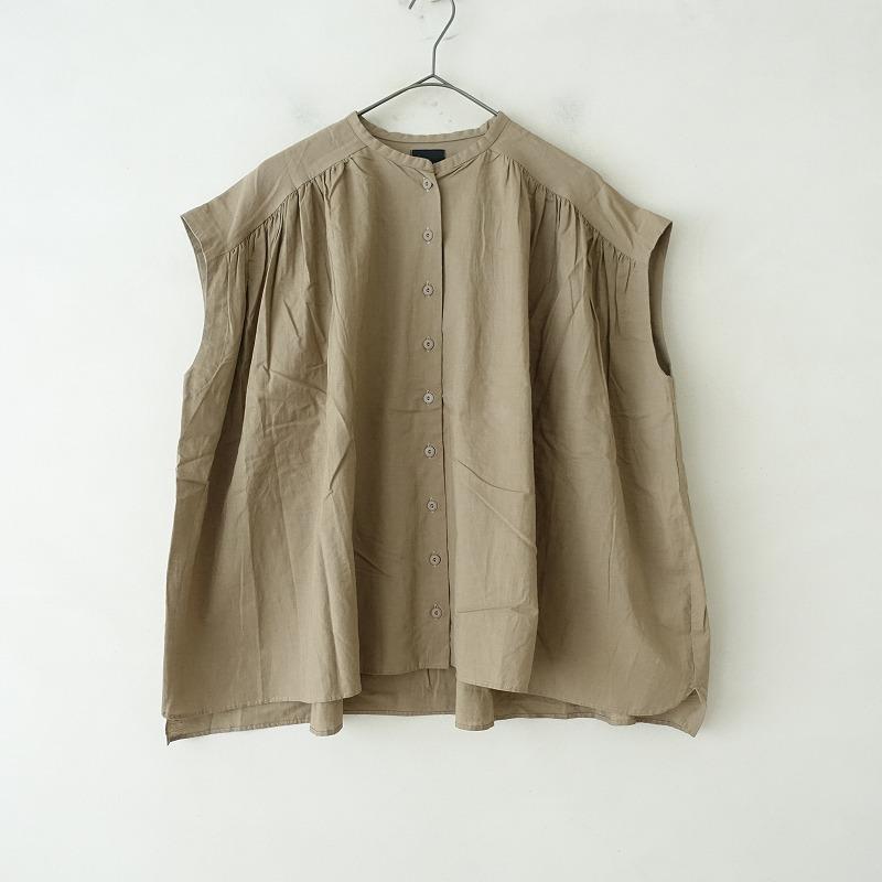 TANDEY オオカミとフクロウ *コットンリネンギャザーブラウス*シャツ 