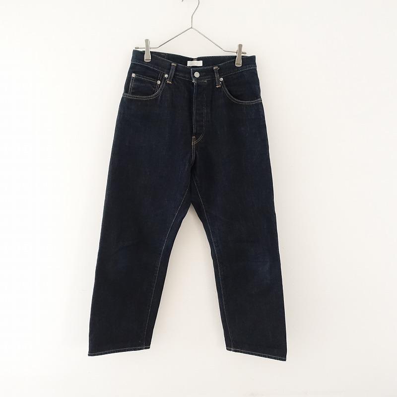 定価1.9万】ハツキ HATSKI *ワイドテーパードデニムパンツ*0 定価1.9万】ハツキ HATSKI *ワイドテーパードデニムパンツ*0
