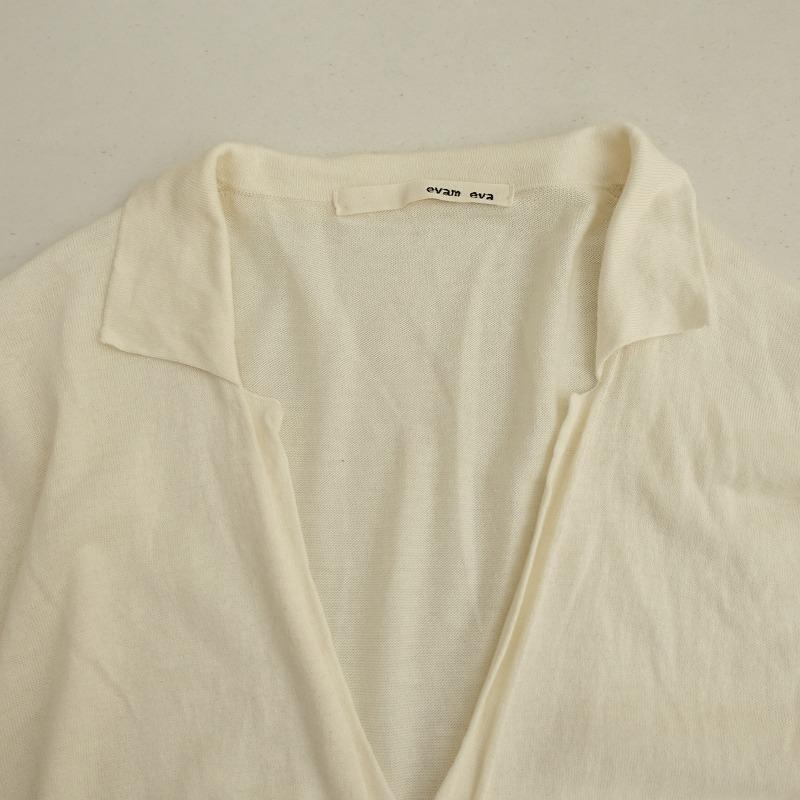 evam eva エヴァムエヴァ *コットンシルクニットロングシャツ 