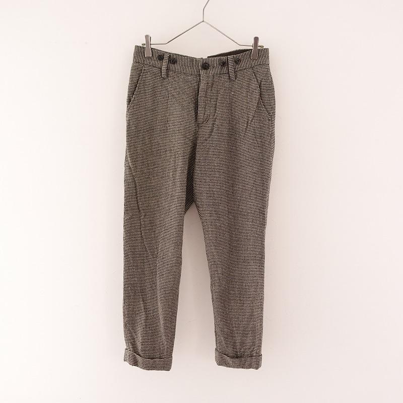 アーツ&サイエンス ARTS&SCIENCE *シルク混千鳥格子パンツ*1ブラック  