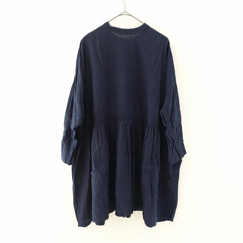 ✨２３　ネストローブ アップサイクルリノ　インディゴ染めチュニックワンピース nest Robe（ネストローブ） //【2023/定価3.1万】ネストローブ