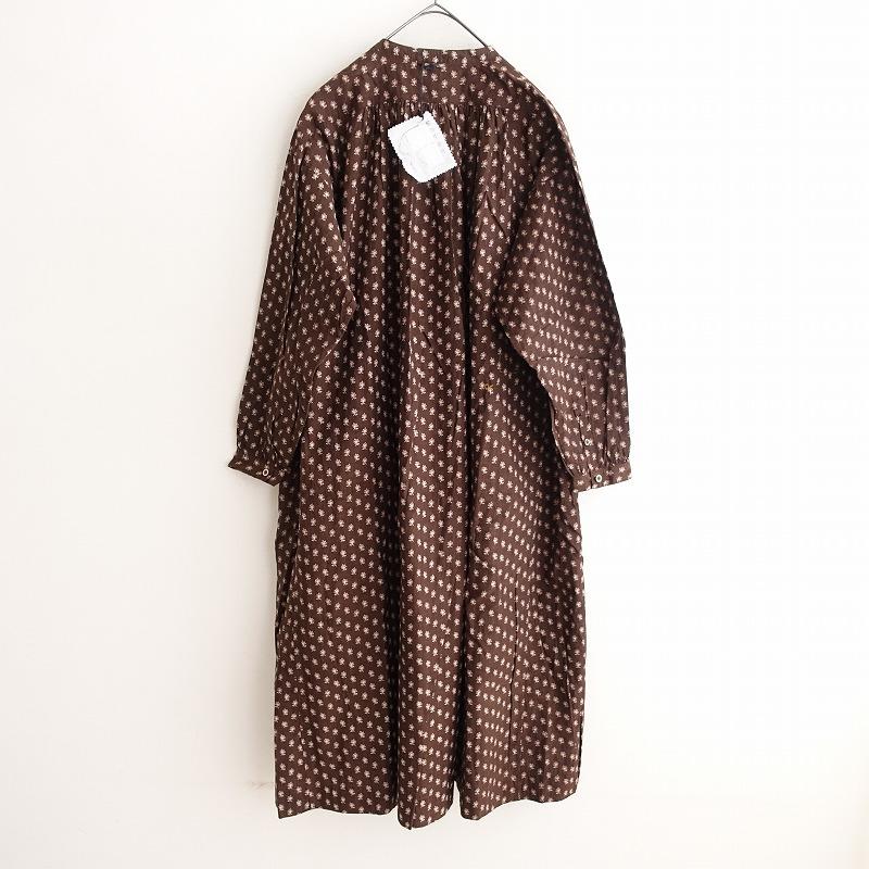 インドカディ勿忘草プリントのくしゅくしゅドレス