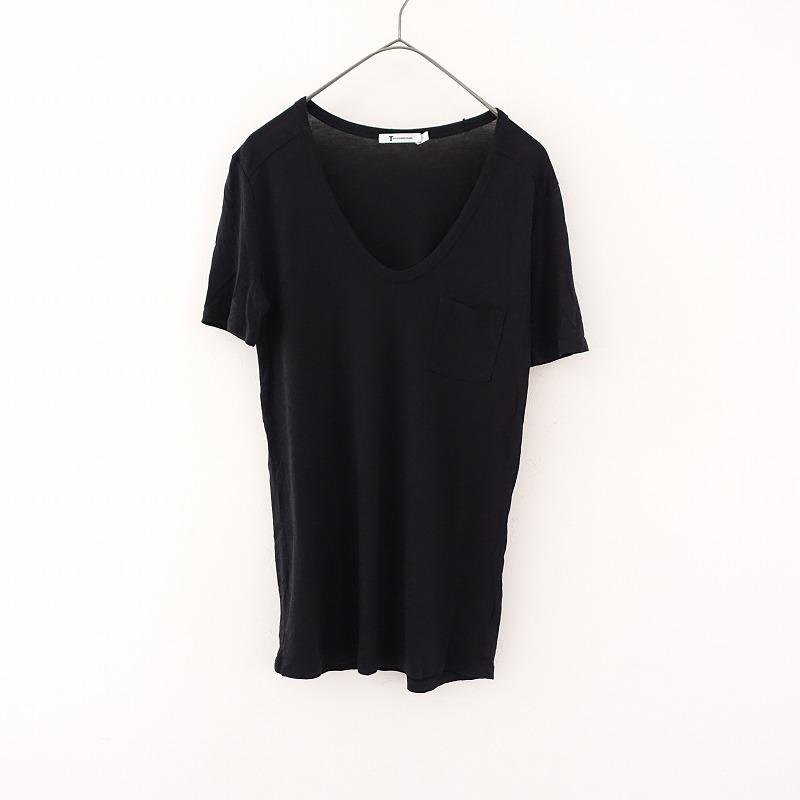 アレキサンダーワン T ALEXANDER WANG *Uネック半袖Tシャツ*XS黒 
