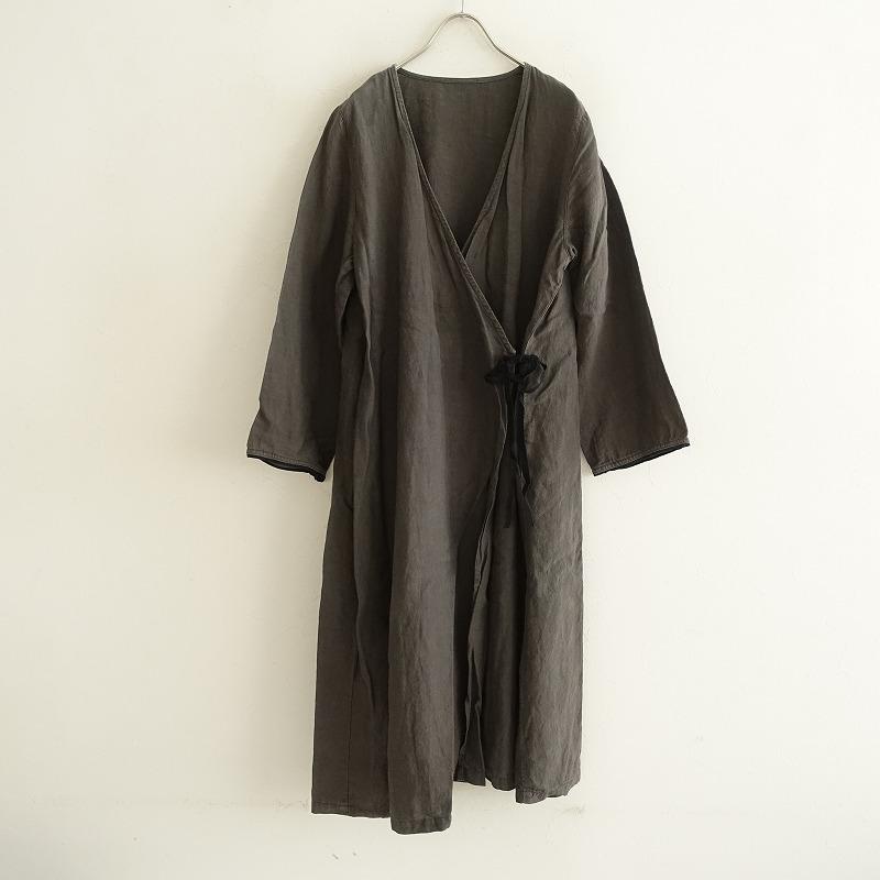 ネストローブ nest Robe ワンピース　チャコールグレー nest Robe ネストローブ *リネンカシュクールワンピース