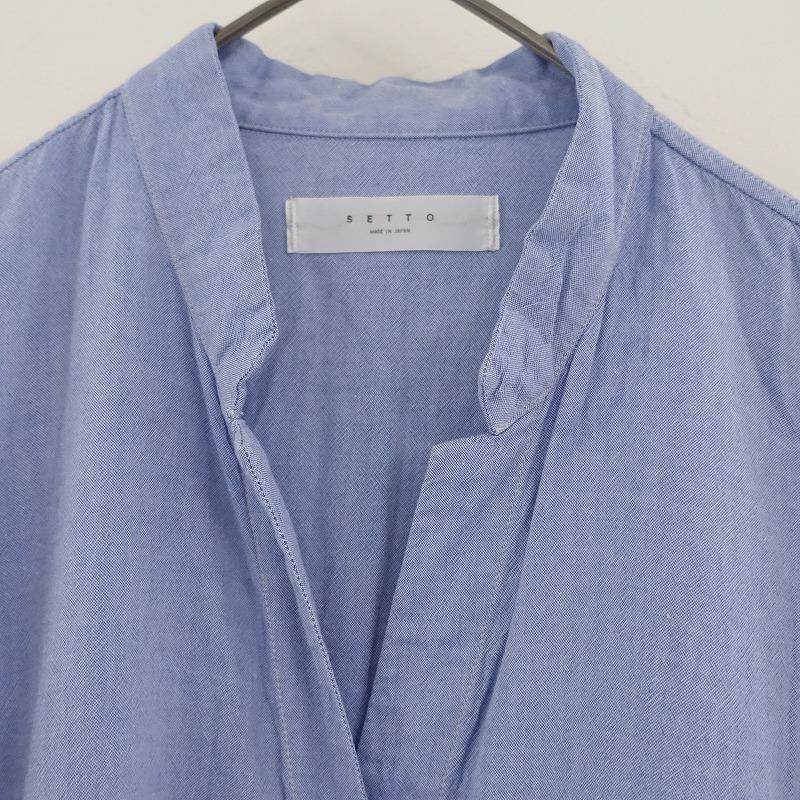 セット SETTO * STEFAN ONE-PIECE コットン混シャツワンピース*F  