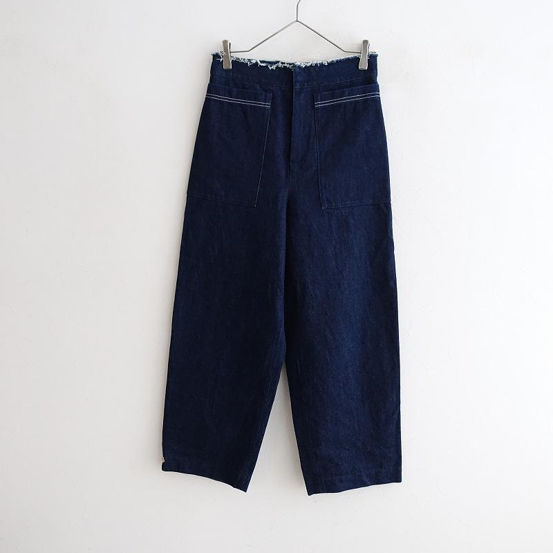 SARA LANZI サラランチ *ウエストカットオフデニムパンツ*S SARA LANZI サラランチ *ウエストカットオフデニムパンツ*S