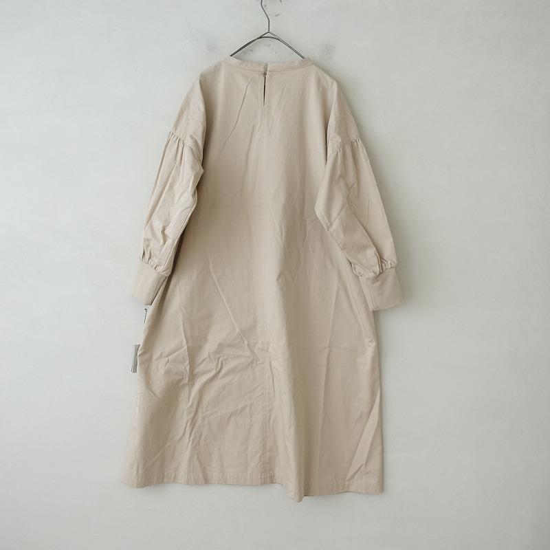 石見銀山の群言堂リネン ベージュ 長袖 ワンピース オーバーオール 石見銀山の群言堂リネン ベージュ 長袖 ワンピース