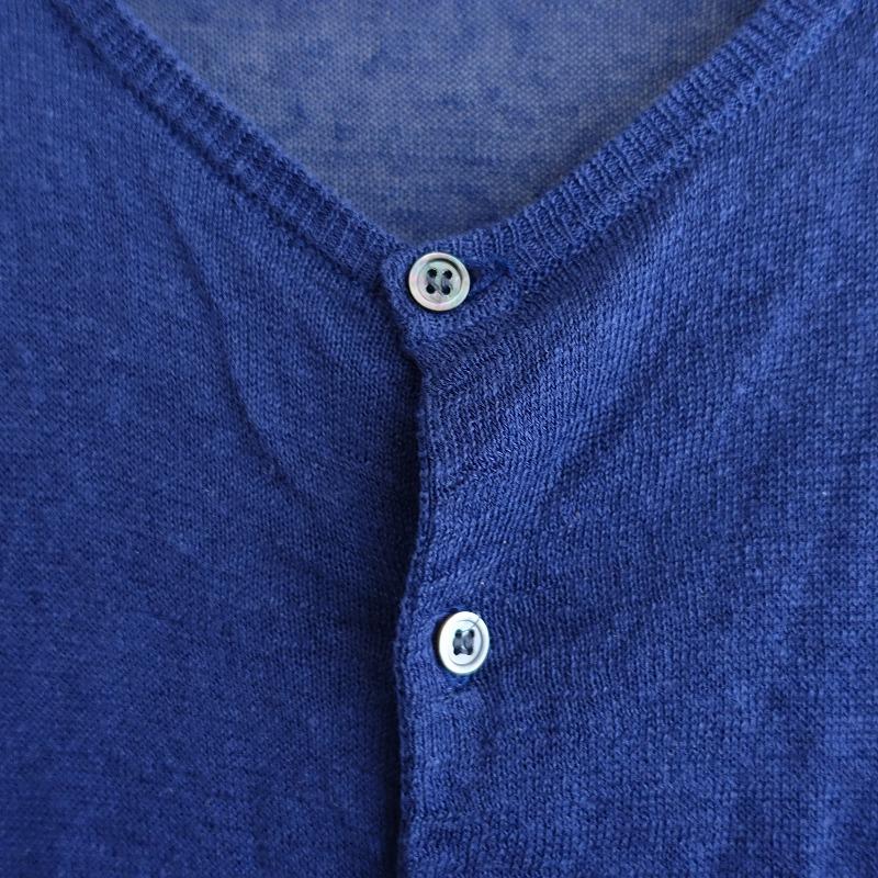 エヌワンハンドレッド n100 *リネンニットカーディガン*34薄手ネイビー  