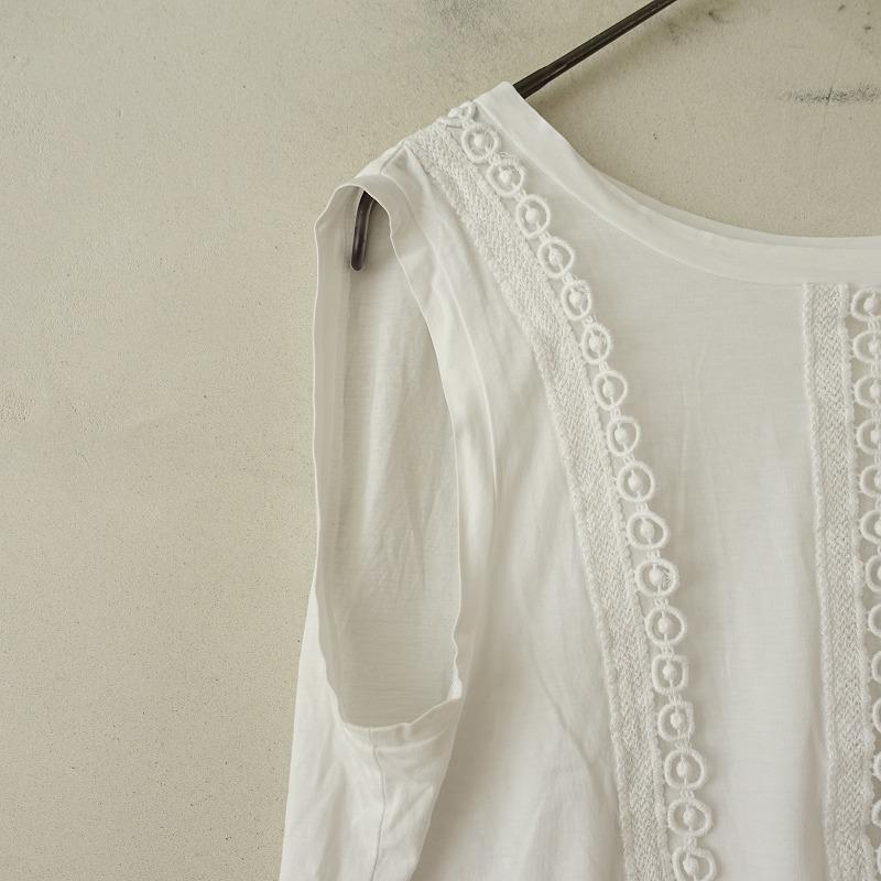ANTIPAST（アンティパスト） *コットン刺繍レースカットソー*白