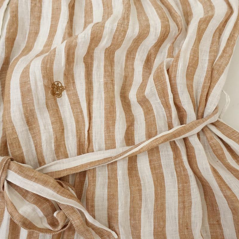 maison de soil メゾンドソイル *リネンストライプシャツワンピース*2  