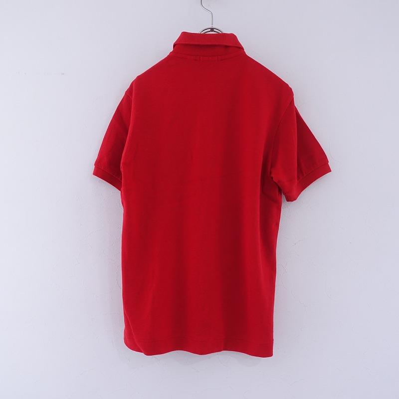 【新品未使用】ラコステ 鹿子 ポロシャツ CLASSIC FIT レッド ラコステ LACOSTE *クラシックフィット コットン鹿の子半袖ポロシャツ