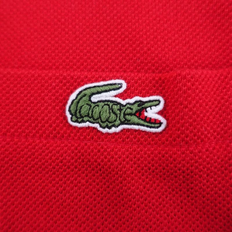 【新品未使用】ラコステ 鹿子 ポロシャツ CLASSIC FIT レッド ラコステ LACOSTE *クラシックフィット コットン鹿の子半袖ポロシャツ