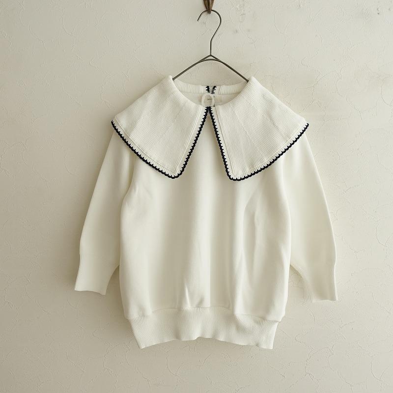 Yori 【未使用/2024/定価3.0万】ヨリ *コットン刺繍カラーニットプル 