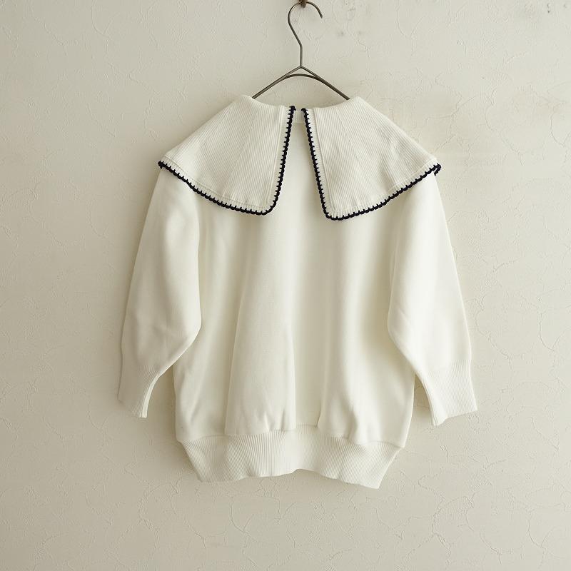 yori ニット　プルオーバー Yori 【未使用/2024/定価3.0万】ヨリ *コットン刺繍カラーニットプル