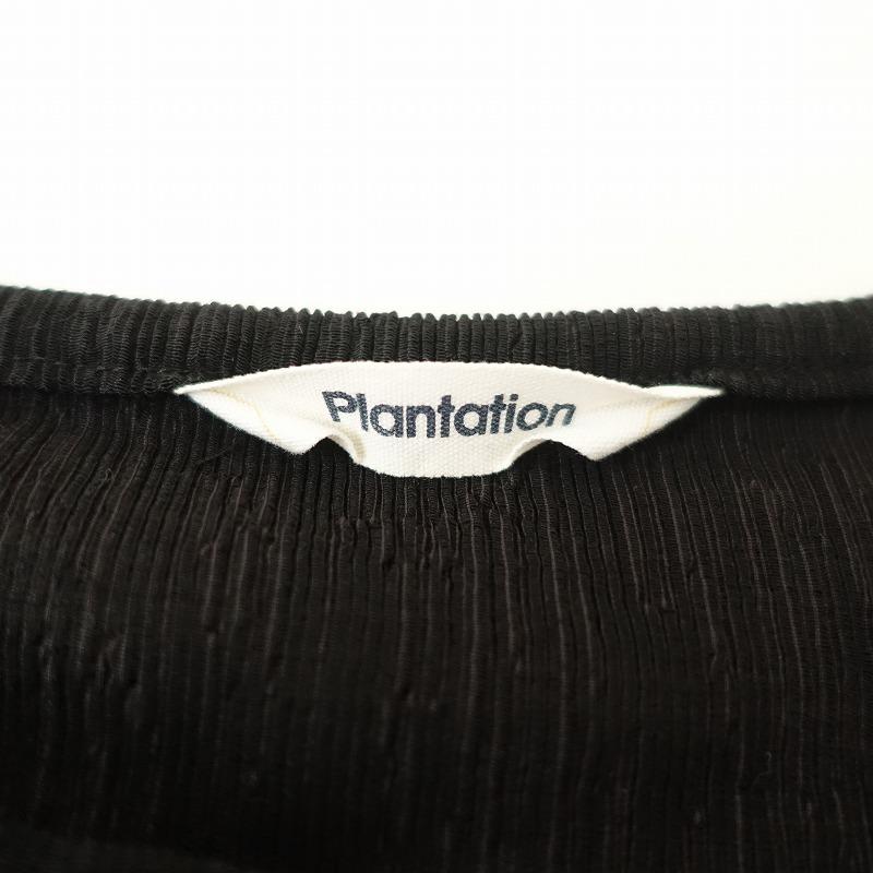 Plantation（プランテーション） *ウールポリエステル楊柳シャツ*M黒
