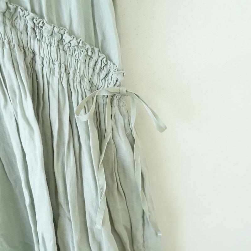 nest Robe ネストローブ *リネンフリルギャザードレスワンピース*F 