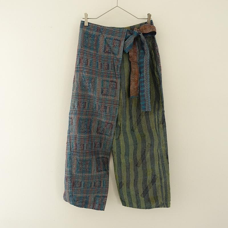 パンツ WONDER FULL LIFE KANTHA WRAP PANTS KHANTA WRAP PANTS パンツ（blue） ＿WONDER FULL LIFE - This