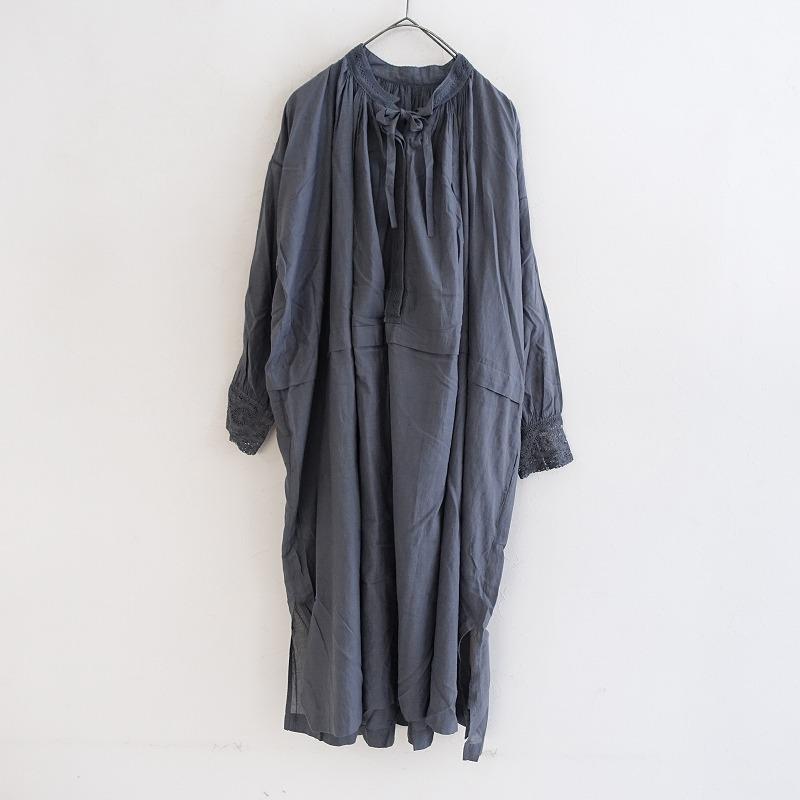 【美品】 Maison de soil　リネンコットン　ギャザーシャツ　サイズ1 maison de soil ネックギャザーシャツ