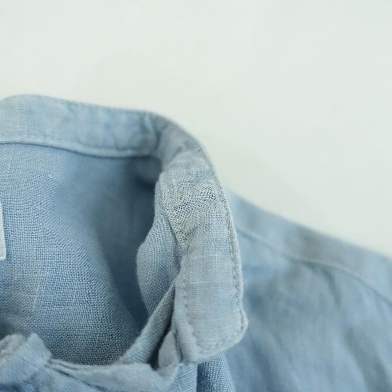 nest robe リネン天然染めチュニックブラウス　ライトブルー nest Robe（ネストローブ） 【定価2.8万】ネストローブ *リネン天然
