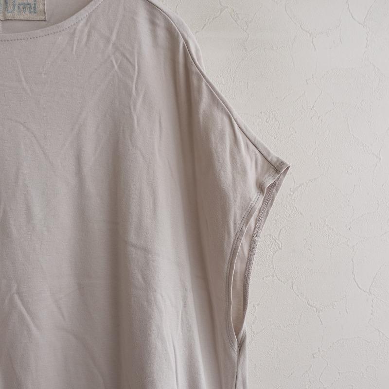 MidiUmi（ミディウミ） *フレンチスリーブコットンTシャツワンピース 