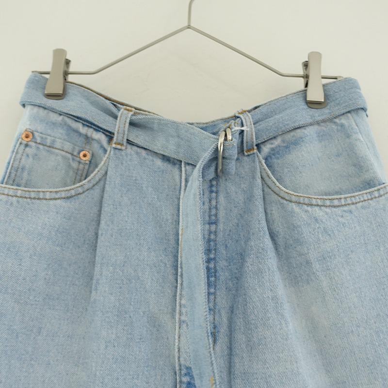 SEEALL シーオール *Reconstructed belted buggy denim デニムパンツ*1