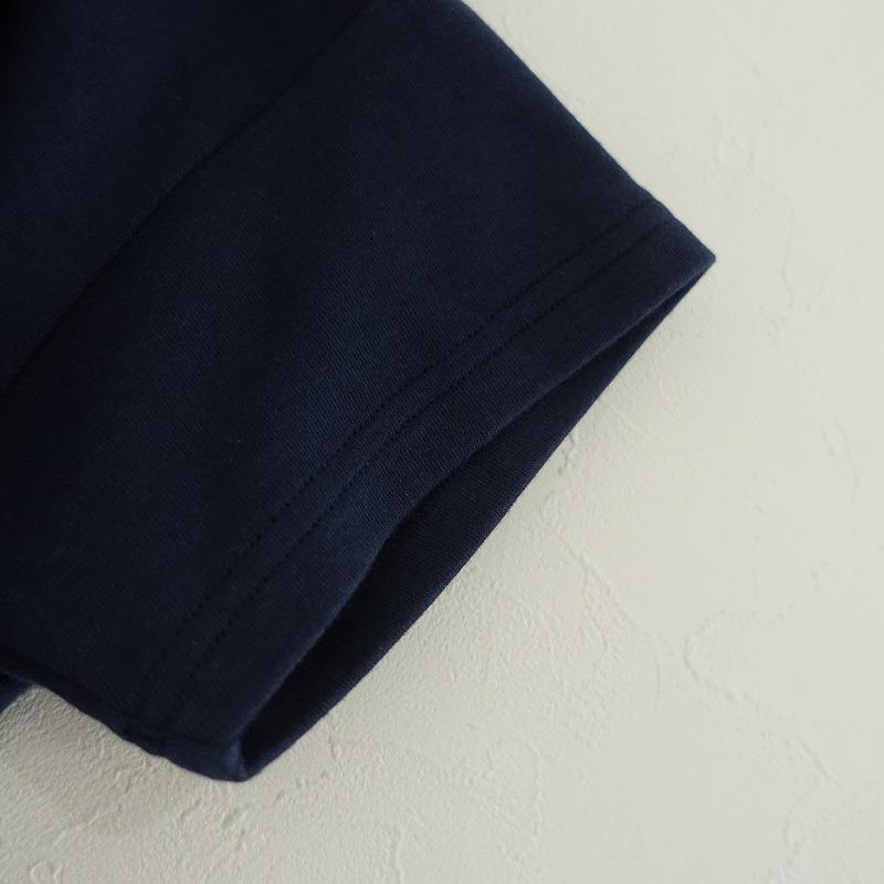 maillot（マイヨ） *コットンUネック半袖カットソー*0ネイビー無地T 