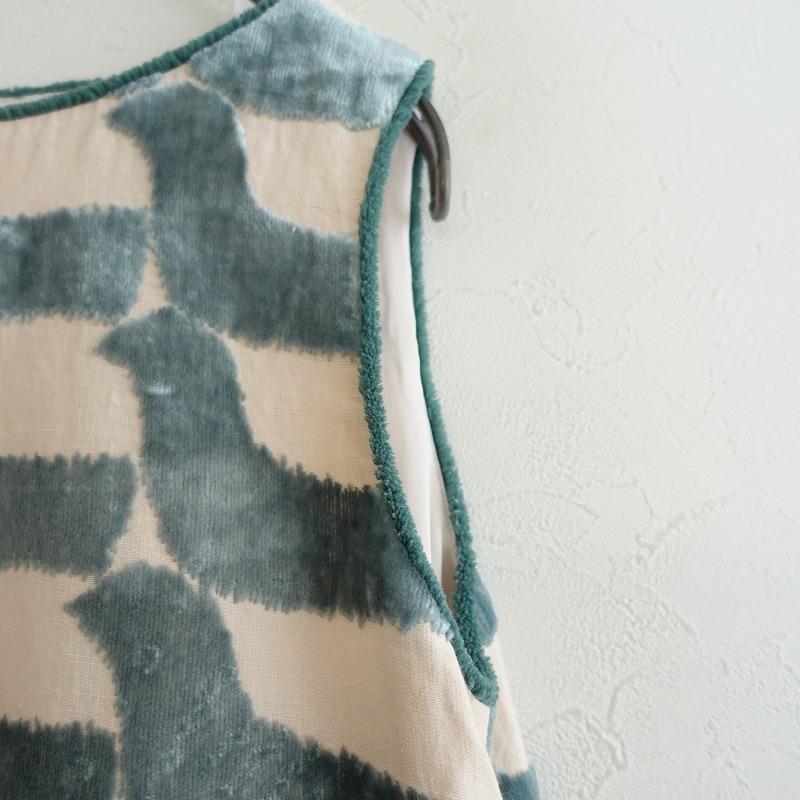 mina perhonen ミナペルホネン *bird boat パイル刺繍スリーブレス  