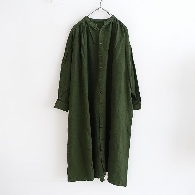 ネストローブ nestRobe ギャザーワンピース 起毛 リネン