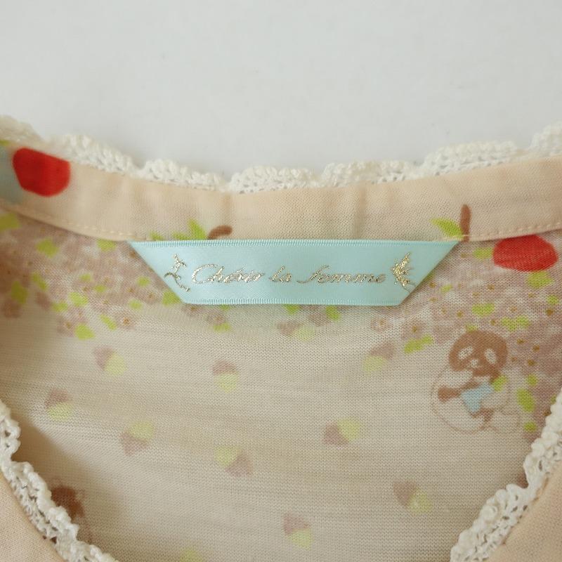 cherir la femme（シェリーラファム） *レース使いプリント7分袖