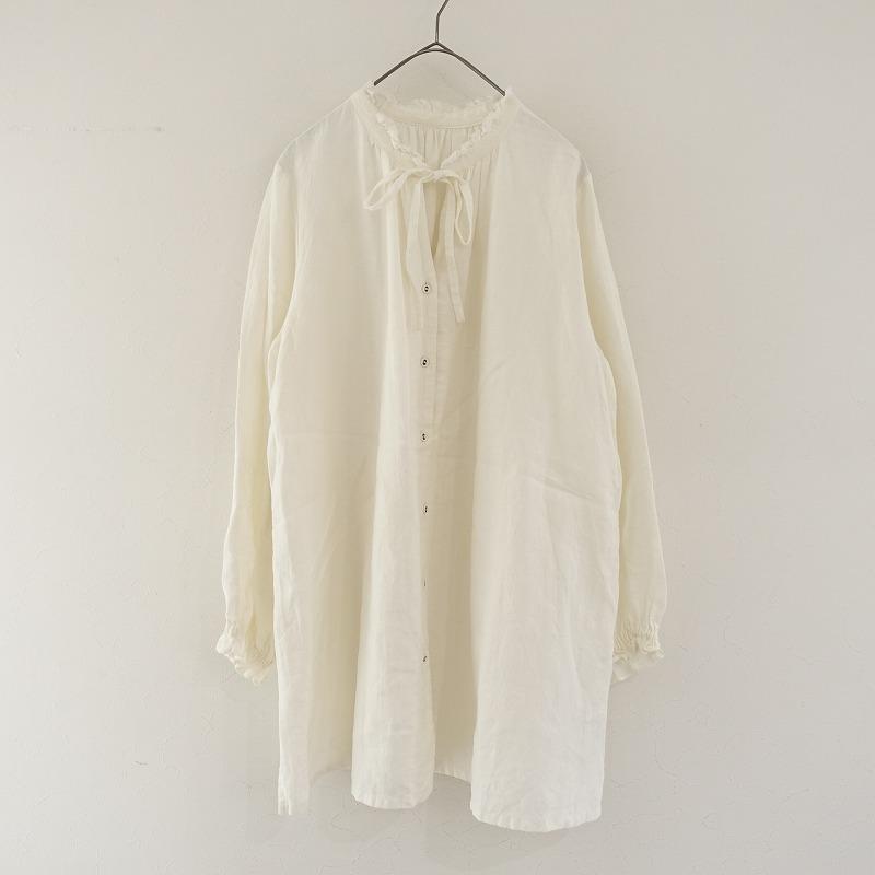 モトミ motomi.m *リネンスタンドフリルビッグブラウス*エクリュ長袖 