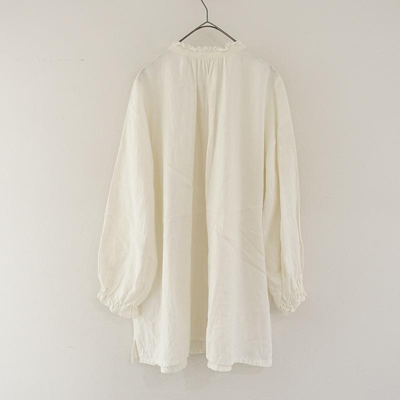 モトミ motomi.m *リネンスタンドフリルビッグブラウス*エクリュ長袖  