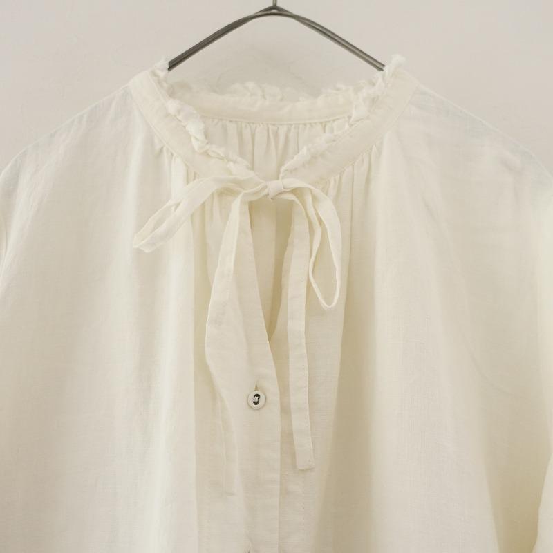 モトミ motomi.m *リネンスタンドフリルビッグブラウス*エクリュ長袖 