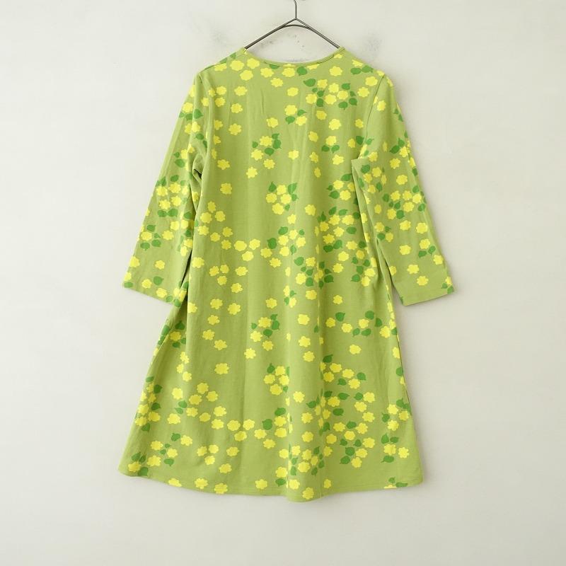 marimekko*マリメッコ 膝丈ワンピース 総柄 フラワー 花柄 5分袖