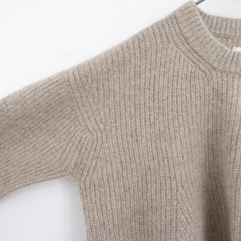 UNFIL（アンフィル） *ボイルドキャメルニットセーター*1ベージュプル