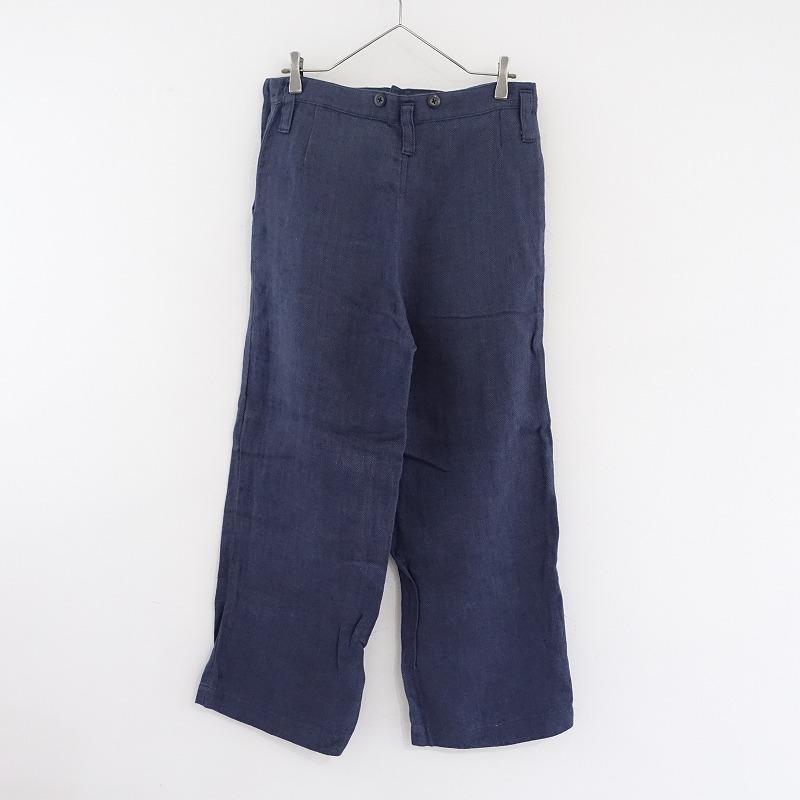 TOUJOURS トゥジュー *リネンヘリンボーンマリンパンツ*1ブルーグレー  