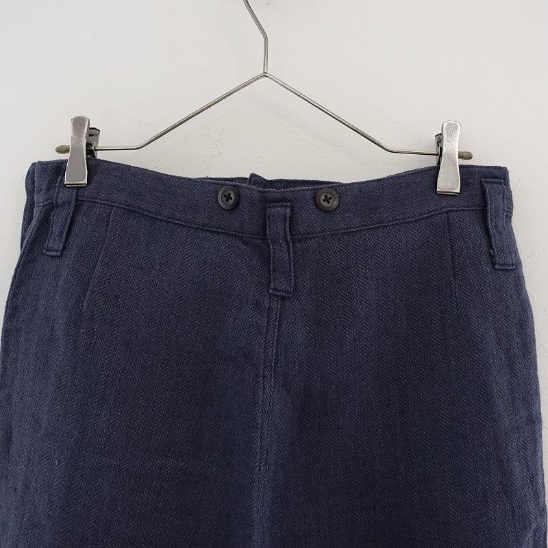 TOUJOURS（トゥジュー） *リネンヘリンボーンマリンパンツ*1ブルー