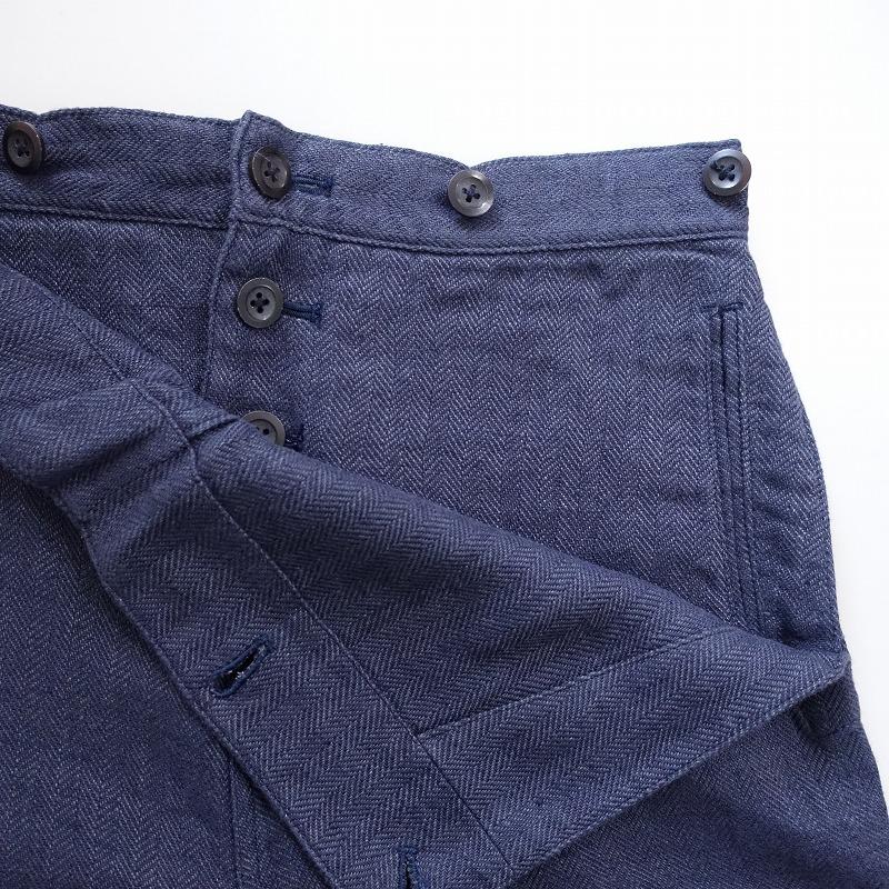 TOUJOURS（トゥジュー） *リネンヘリンボーンマリンパンツ*1ブルー