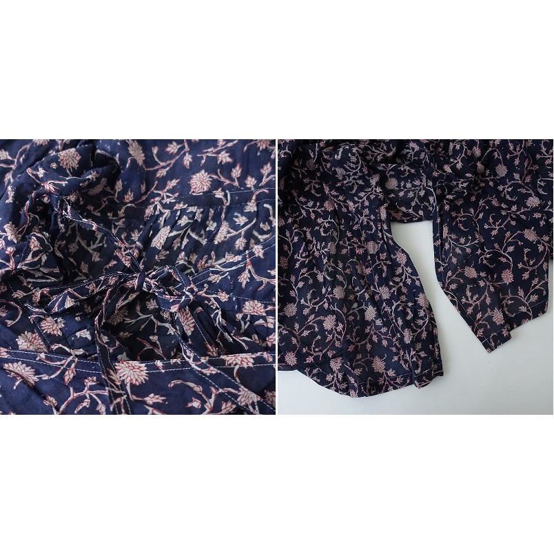 美品】マキマロ *木版更紗 コットンプリントカシュクールワンピース 