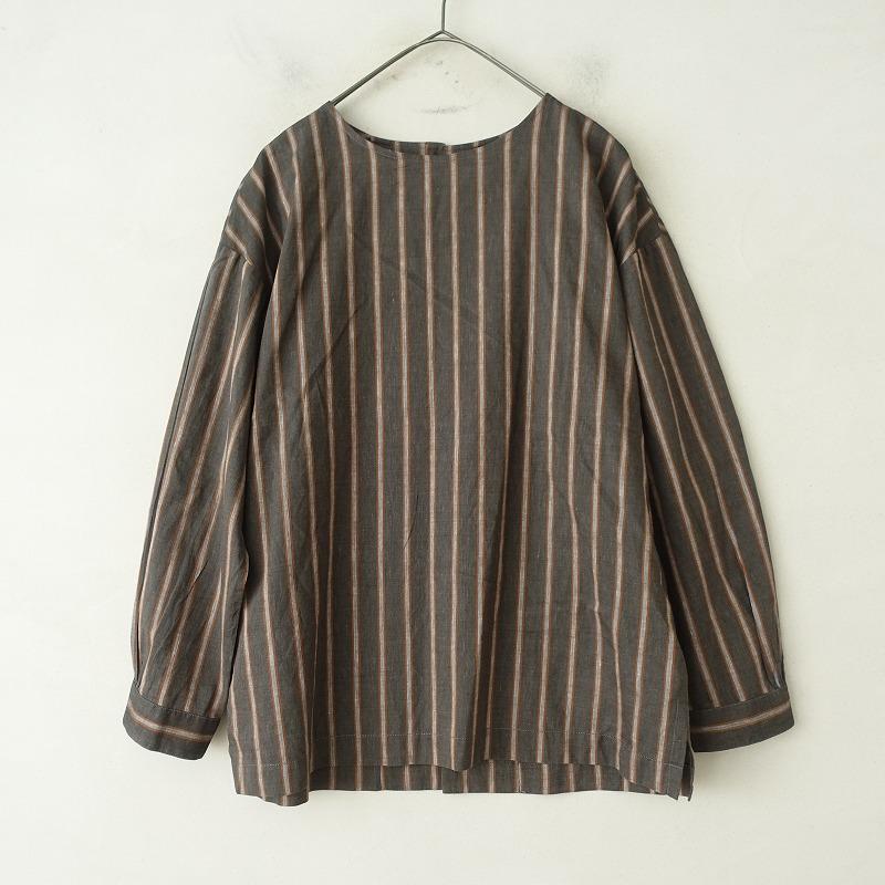 アトリエナルセ atelier naruse *コットンリネンマルチストライプ後ろ 