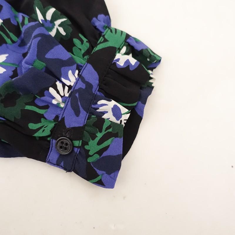 Plan C プランシー *フラワープリントシルクシャツワンピース*40