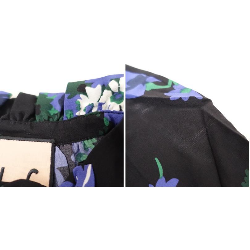 Plan C プランシー *フラワープリントシルクシャツワンピース*40