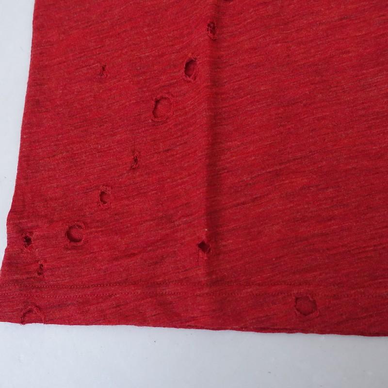 ワイズ Y's *ウール天竺ブロークンカットソー*2赤系レッド長袖Tシャツ
