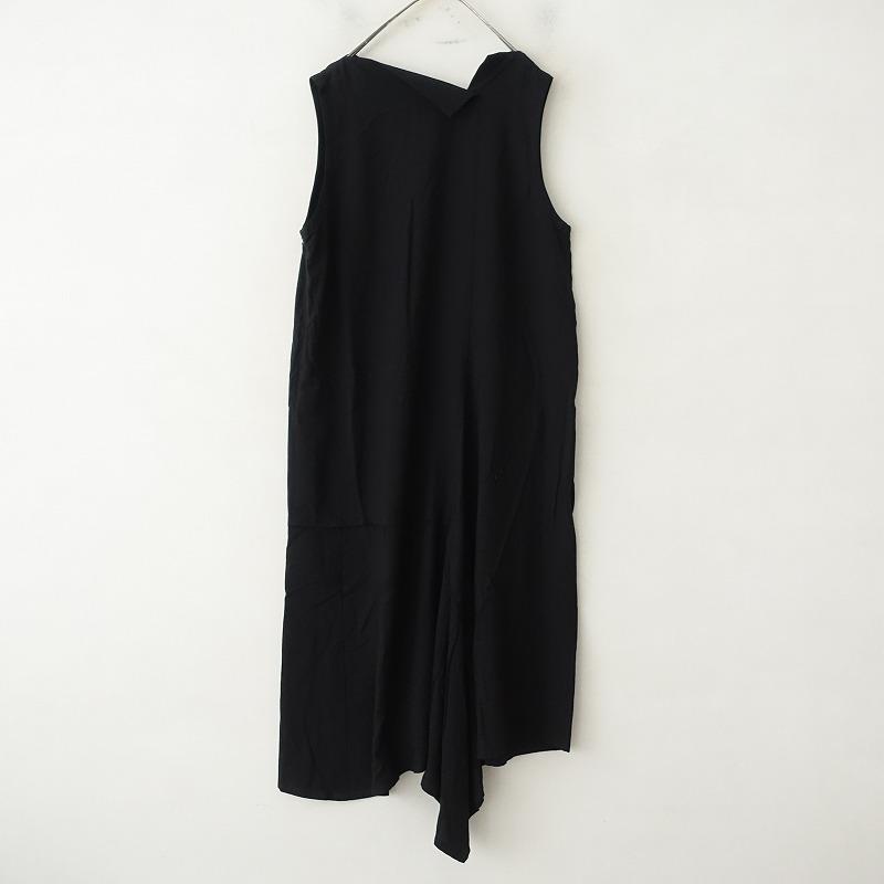 ワイズ Y's *アシンメトリーデザインノースリーブワンピース*1黒